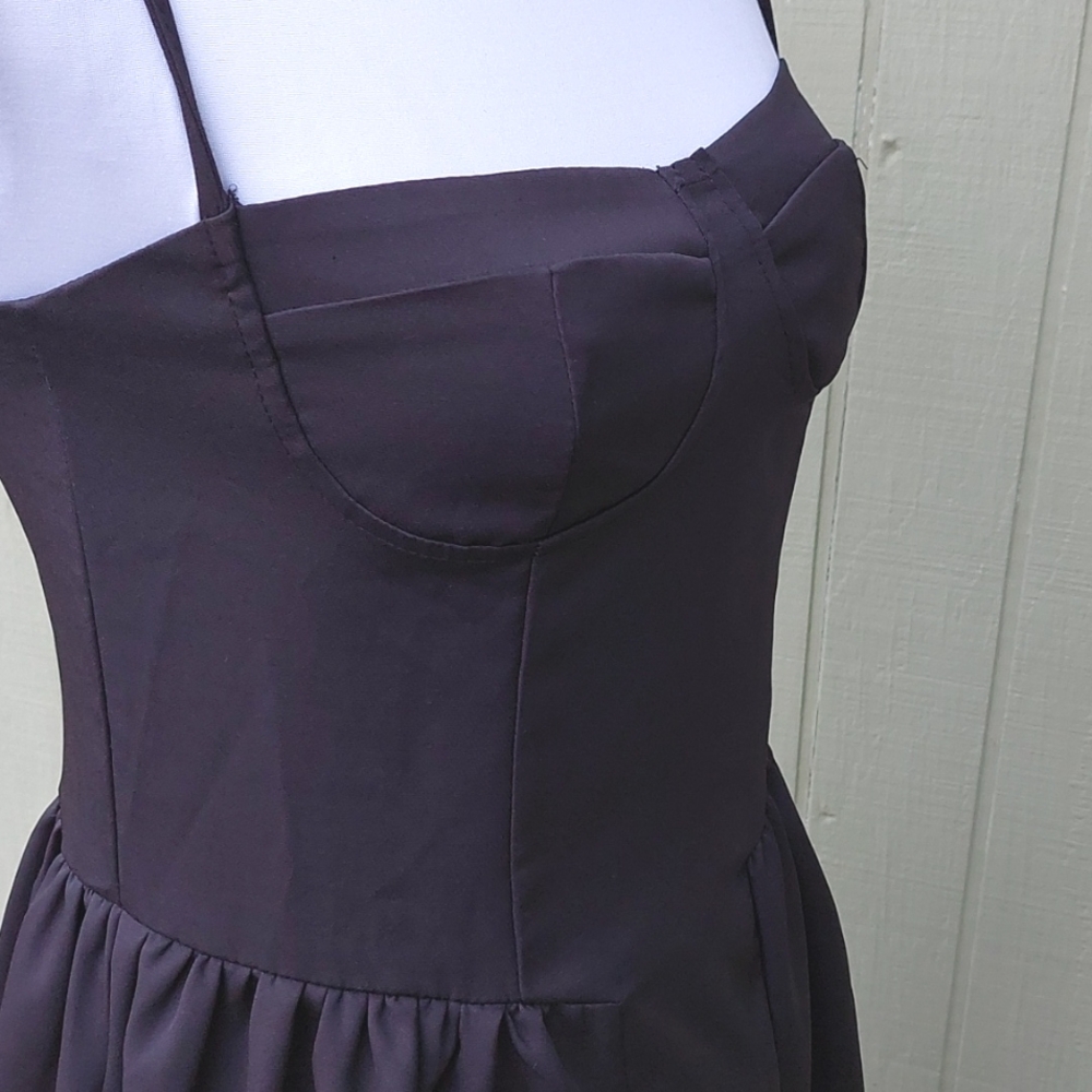 Black A-Line Midi Dress Sz S - Picture 11 of 14